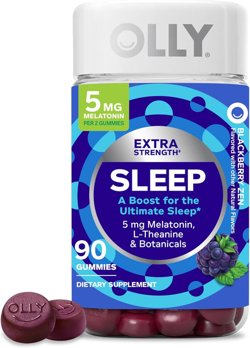 OLLY Extra Strength Sleep Gummy 5 mg Melatonin, L-Theanine, Chamomile, Lemon Balm