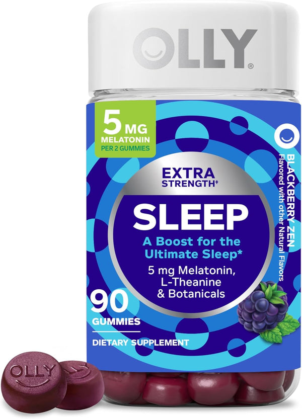 OLLY Extra Strength Sleep Gummy 5 mg Melatonin, L-Theanine, Chamomile, Lemon Balm