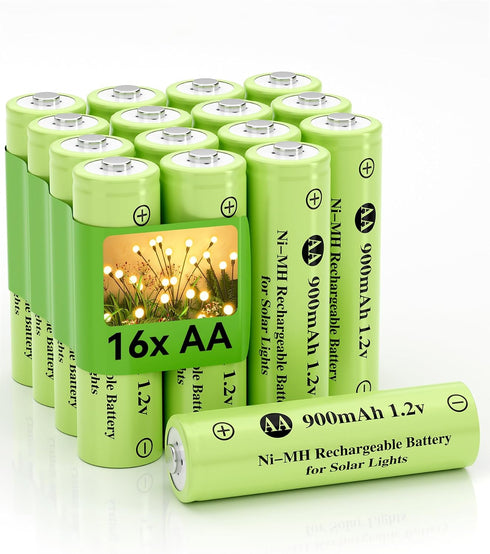Howardly Ni-MH AA 1.2v 900mAh Rechargeable Batteries, Double A 900mAh 1.2V Rechargeable Battery