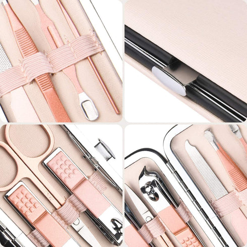 Nail Clippers Set, 7 pcs Professional Portable Manicure Kit with Luxurious Leather Case