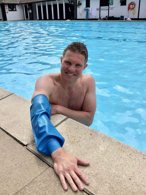 BLOCCS Waterproof PICC Line Cover - Adult Elbow Protector for Swim, Shower & Bathe - #AEP86-L