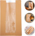 OFFIGAM 50pcs Packaging Kraft Paper Bakery Bread Bags with Window Large Size Greaseproof Food Storage Pouches