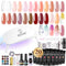 ROSALIND Poly Nail Gel Kit - 20 Colors + 76 Nail Art Accessories | Clear Nude Poly Nails Gel Kit Starter with Mini UV