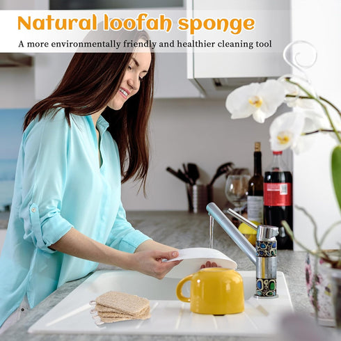 Yuomeaz 6 Sponge,2.3 4,3 Inches PCS Natural Loofah Dish * Loofah Kitchen Sponge,Eco Sponges Kitchen,Natural Sponges
