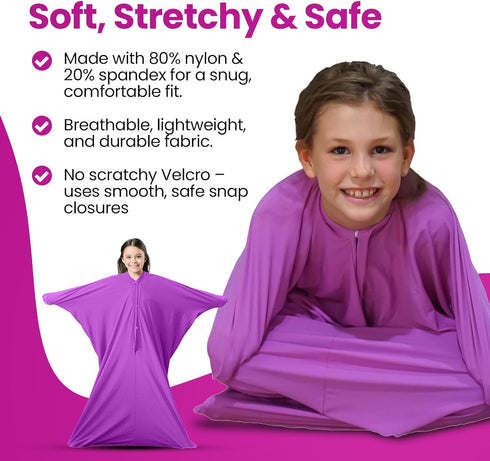 SENSORY4U Stretchy Compression Suit for Kids - Sensory Sack Body Sock for Enhanced Play and Movement