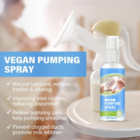 NHZ 50 ml Pumping Spray, Organic Breast Pump Spray, Vegan Lubricant for Shield and Pump Flange, No Lanolin, Natural