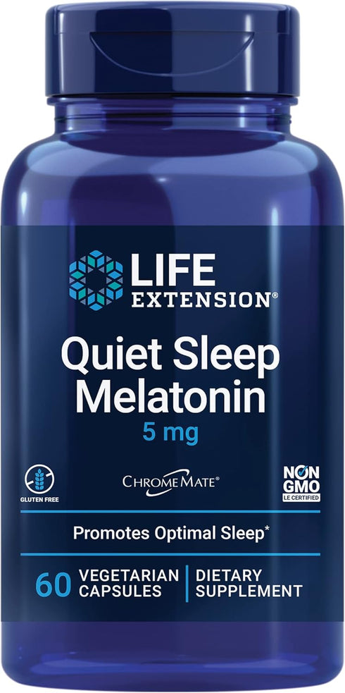 Life Extension Quiet Sleep Melatonin, 5 mg, 60 Capsules for Healthy Circadian Rhythms