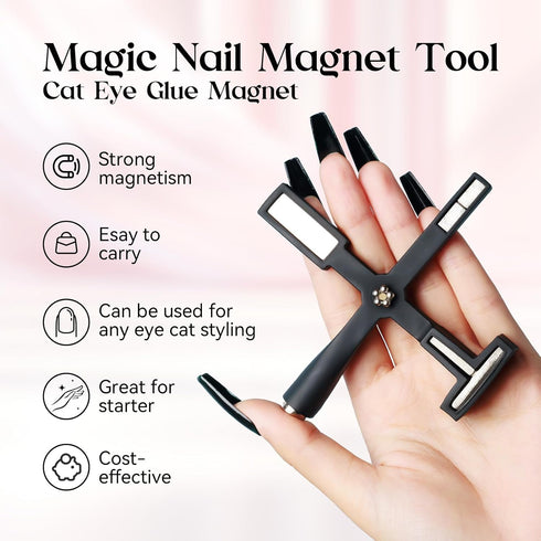 MIZHSE Nail Magnet Tool: 5 in 1 Magnetic for Cat Eye Nails, Multi-Function Magnet Stick for Nail Art Design