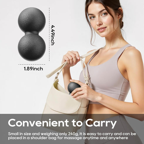 QLDT Hard Peanut Massage Ball - Dual Lacrosse Ball for Myofascial Release,Yoga & Deep Tissue Massage,Plantar Fasciitis