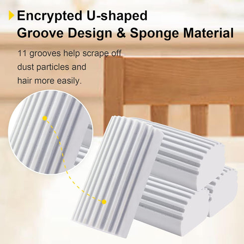 4-Pack Damp Clean Duster Sponge, Sponge Cleaning Brush, Duster for Cleaning Blinds, Glass, Baseboards, Vents, Railings, Mirrors,Window Track Grooves and Faucets(Gray) by Jeymei