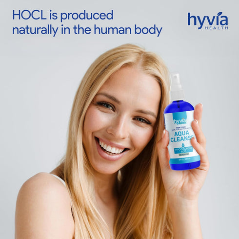 Hyvia Health 3.4 oz (100ml) AquaCleanse Hypochlorous Acid Spray - Travel Size All-Purpose Cleaner with HOCL