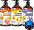 3 Pack Cellulite, Sore Muscle & Lavender Relaxation Massage Oils with Roller Massage Ball, Spa Treatment Gift Set for