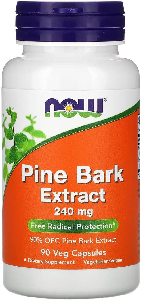 NOW Supplements Pine Bark Extract, 240 mg, 90% OPC, 90 Veg Capsules