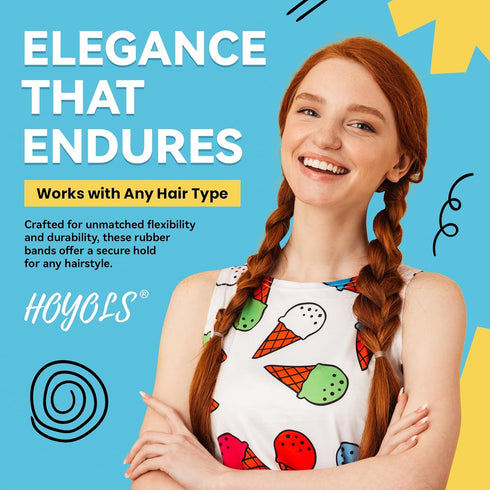 HOYOLS Clear Elastic Hair Bands, 2500 Small Rubber Bands for Girls Kids Women, Non-Slip Tiny Soft Hair Ties