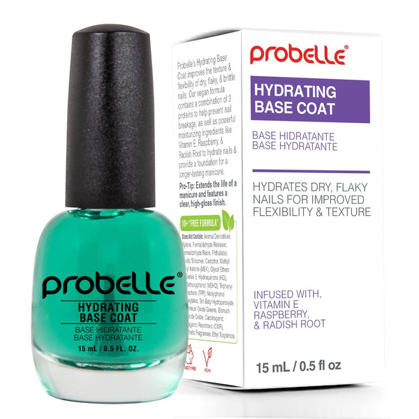Probelle Hydrating Base Coat for Dry Nails - Instant Moisturizer, Extends Polish Life