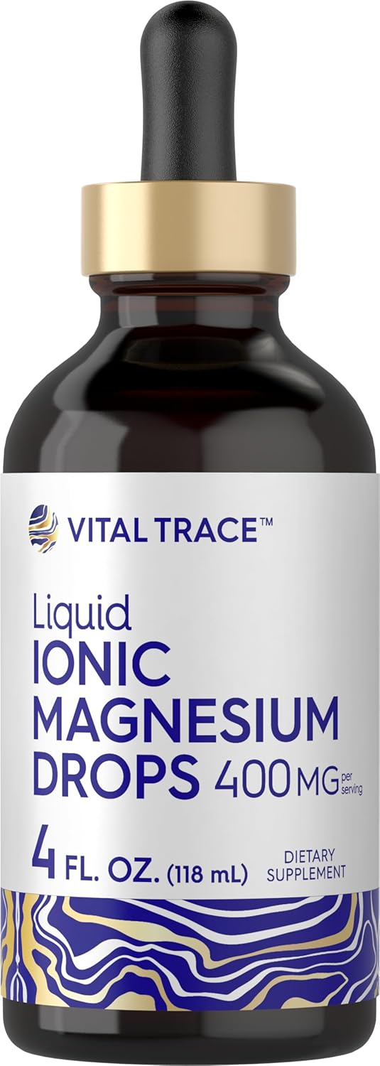 Carlyle Vital Trace Liquid Ionic Magnesium 400 mg | 4 oz | Vegetarian, Non-GMO & Gluten Free Supplement