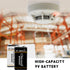 9V Batteries 2 Pack - 9V Rechargeable Lithium Ion Battery 1200mAh for Microphone or Smoke Detector