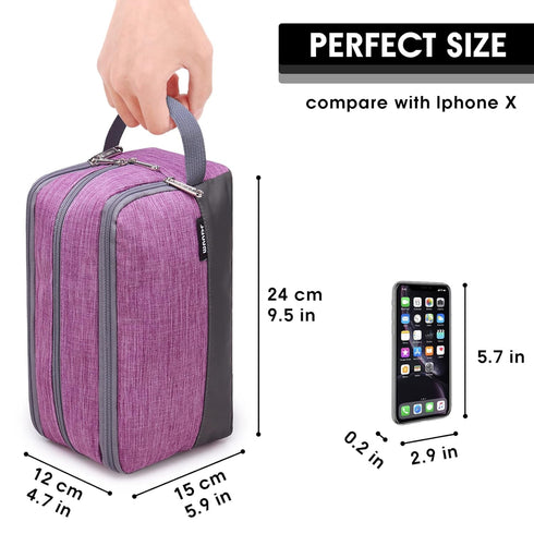 Water Resistant Toiletry Bag for Men/Women, Hanging Dopp Kit, Small Shaving Bag for Traveling (purple)