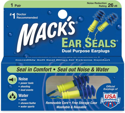 Mack's Ear Seals Dual Purpose Earplugs, 1 Pair (Pack of 3)