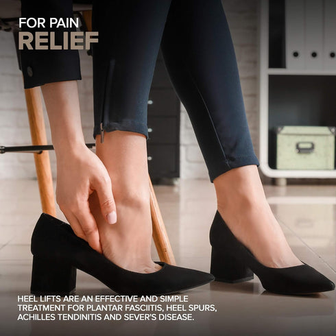 Felt Heel Cushion Pad 1/2" with Adhesive for Pain Relief, 4 Pairs (8 Pieces)