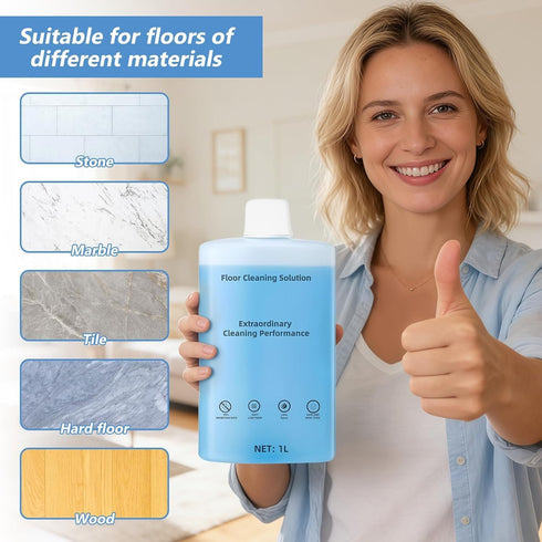Vacbeuta 1L, 33.8 OZ Cleaner Solution for Roborock Cleaning Solution Residue & Streak Free, Compatible with Roborock