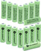 AA Ni-MH 600mAh 1.2V Double A Pre-Charged Rechargeable Batteries, 16 Pack for Outdoor Solar Lights