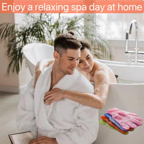 12 Pcs Deep Scrubbing Exfoliating Bath Gloves, Dead Skin Shower Gloves for Men and Women Spa Massage