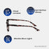 Readerest Blue Light Reading Glasses, Lightweight Computer Glasses with Spring Hinges, UV Protection, Anti Glare