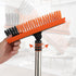 2 in 1 Floor Scrub Brush Grout Brush with 57.8" Long Handle, 120° Rotatable Shower Tile Grout Scrubber, Orange