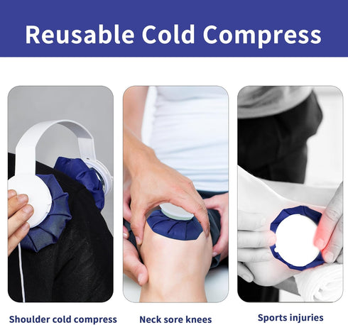 Neck Cooler for Hot Weather - Reusable Ice Pack Neck Cooling Device for Pain Relief (White Blue)