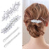 WHAVEL 4Pcs Hair Clips, Rhinestone Hair Pins for Women, Silver Bridal Barrettes, Wedding Hair Accessories