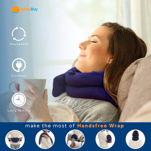 SunnyBay Microwave Heating Pad, Microwavable Heated Neck and Shoulder Wrap, Hands-Free Weighted Moist Hot or Cool Pack
