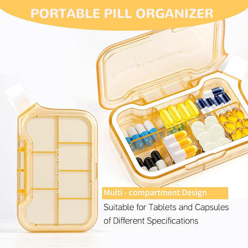 ljhaowu New Weekly Pill Organizer, Moisture-Proof Storage Case, Daily Travel Pill Storage Container, Travel Pill Box