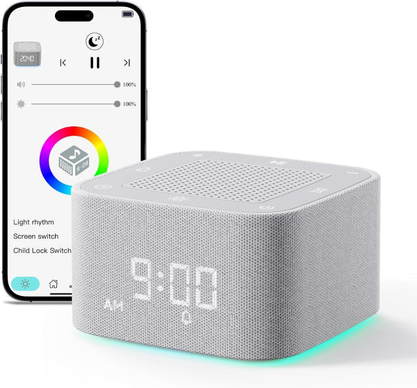 PLJVOYK White Noise Machine, Sound Machine, Alarm Clock,Travel Sound Machine,Sleep Night Lights Bluetooth