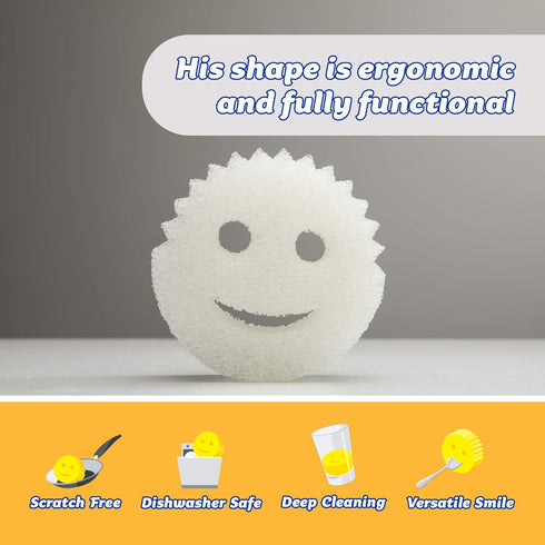 Scrub Daddy - Dye Free FlexTexture Sponge, Deep Cleaning, Dishwasher Safe, Multiuse, Scratch Free, 1 Pack