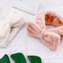 YISSION 2PCS Spa Headband with Bow, No Slip Elastic Hair Band for Face Wash, Makeup Skincare for Women Girls (White