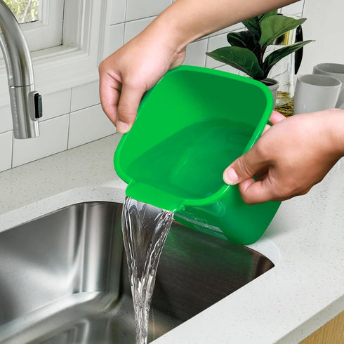 Matthew 3 Quart Red&Green&Blue Cleaning Bucket Set of 3, Built-In Spout w/Handle, Includes 3 Microfiber Cloths