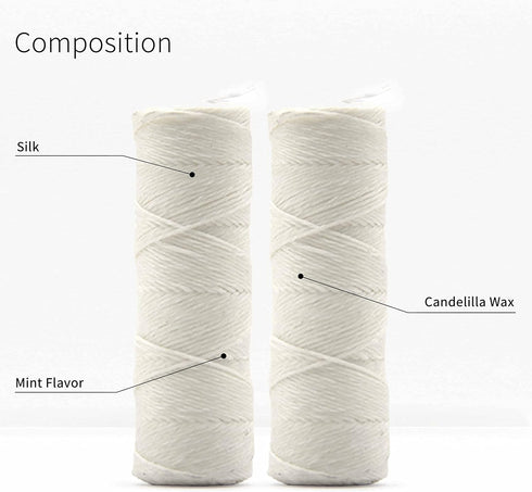 Refill Silk Dental Floss | Candelilla Wax Tooth Floss | Eco-Friendly Plastic Free Mint Floss | 2 x 55 Yards | Bambaw