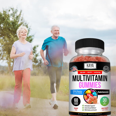 Gummy, B-12, Gummies 60 Gummies Kaya Naturals Adult Multi Vitamin Biotin, Vitamin A, C & E, Including Zinc &Vitamin