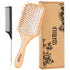 Natural Wooden Bamboo Hair Brush and Detangle Tail Comb, Paddle Hairbrush for Women, Men, Kids, Curly Hair Health