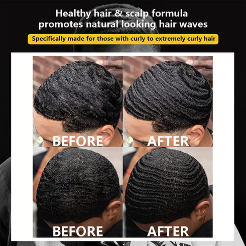 Natural Wave Pomade for Men, Strong Hold 360 Wave Training Hair Cream, Moisture and Control with Travel Size