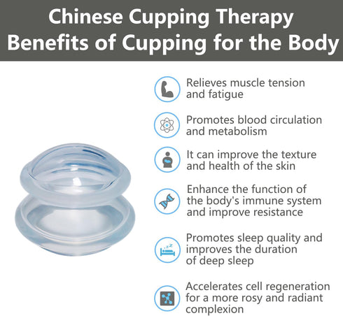 Silicone Cupping Set for Massage Therapy, Professionally Designed Massage Cups (Transparent, 2 Cups)