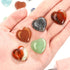 Fumete 60 Pieces Mini Natural Heart Stone - 20mm Pocket Heart Love Carved Chakra Reiki Energy Balancing Stones