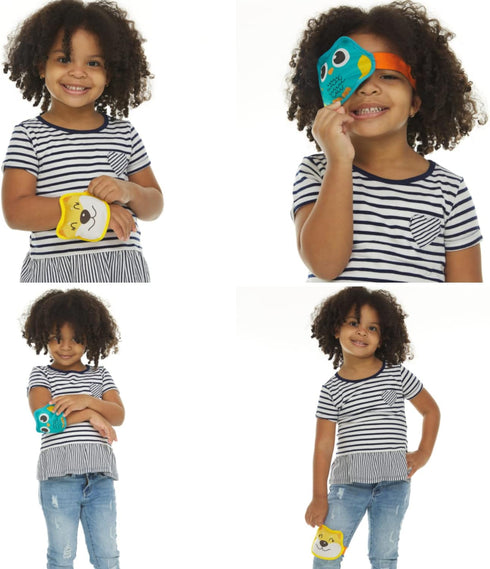 FOMI Kids Hot Cold Gel Ice Packs, 2 Pack, Fun Animal Wraps for Pain Relief, Reusable for Head, Eyes, Elbow, Knee