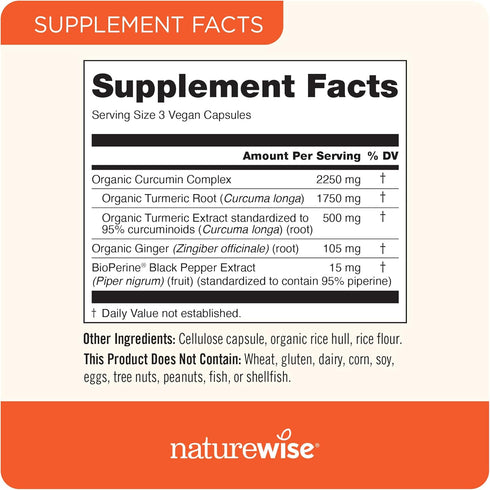 NatureWise Curcumin Turmeric 2250mg - Enhanced Bioavailability for Joint Support, Vegan, 360 Capsules
