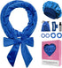 weiwei No Heat Curlers, Overnight Curling Headband Rollers for Women, 9 PCS Gift Set (Blue)