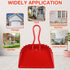 4 Pack Heavy Duty Metal Dust Pans 12 Inch, Large Handheld Dustpans for Household & Commercial Cleaning (Red)