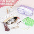 SIDESUGAR Tampon Holder for Purse Period Bag Waterproof Geometric PU Sanitary Napkin Storage Bag Portable Menstrual Cup