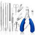 JTIEO 12PCS Heavy Duty Toenail Clippers for Thick Toenails, Podiatrist Ingrown Toenail Removal Kit (Blue)