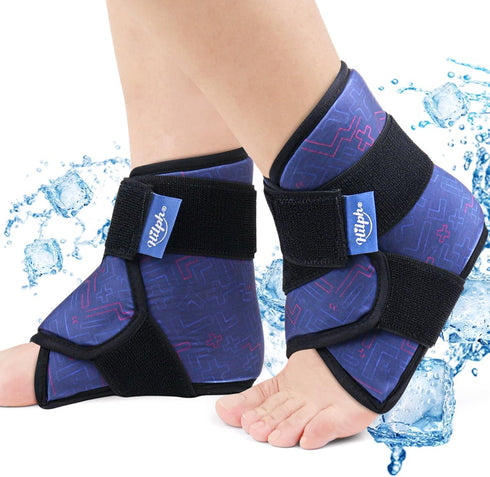 Hilph Ankle Heel Ice Pack Wrap, Reusable Foot Gel Ice Pack for Swelling & Achilles Tendonitis, Hot Cold Compression